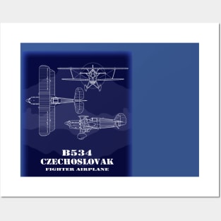Fighter Plane Blueprint Art Print Posters and Art